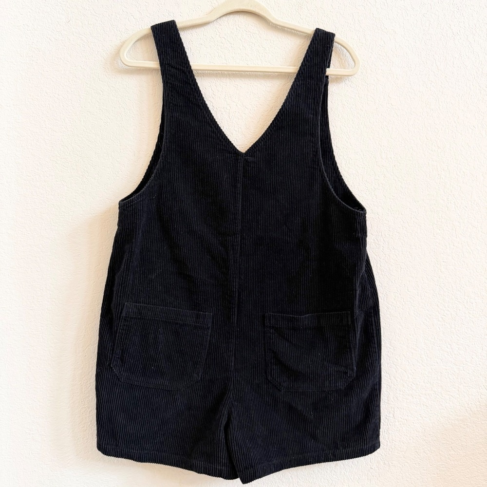 Very J Womens Black Corduroy Romper Overalls V-Neck Sleeveless Size M - Picture 6 of 10